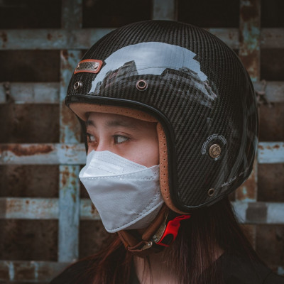 Mũ bảo hiểm 3/4 Cao Cấp Bulldog Heli Carbon - Phong Cách Cổ Điển