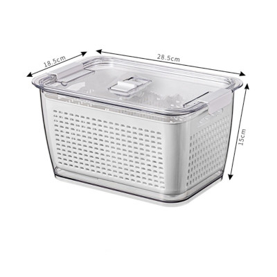 Hộp nhựa PET đựng thực phẩm để tủ lạnh 2in1 tiện dụng có lỗ thoát nước 