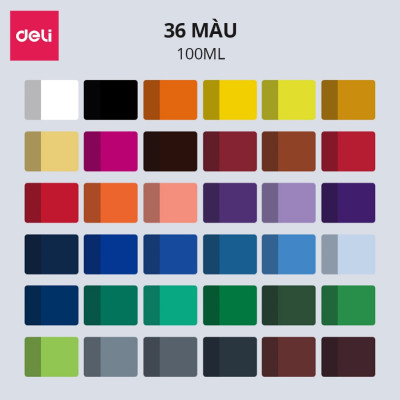 Màu Nước Acrylic Dmast Dạng Hũ 100ml Cao Cấp Deli - Dùng Để Custom Trên Vải Giày Tường Đá Full Bảng Màu Vẽ Chuyên Nghiệp