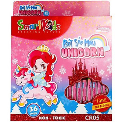 Hộp 36 Bút Sáp Màu Gift Unicorn - Smartkids CR05