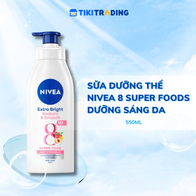 Sữa Dưỡng Thể NIVEA 8 Super Foods Dưỡng Sáng Da | Mịn Da (550 ml) - 98924