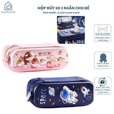 Hộp Bút Hai Ngăn Mặt Cứng In Nổi 3D Hình Hoạt Hình Dễ Thương Cho Bé Trai Bé Gái – Hộp Bút Học Sinh Tiểu Học - HÀNG CHÍNH HÃNG MINIIN