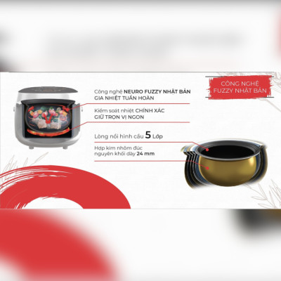 Nồi cơm điện tử Rapido RC-1.8D cao cấp, 10 chức năng, cảm ứng, bảo hành 12 tháng - Hàng chính hãng