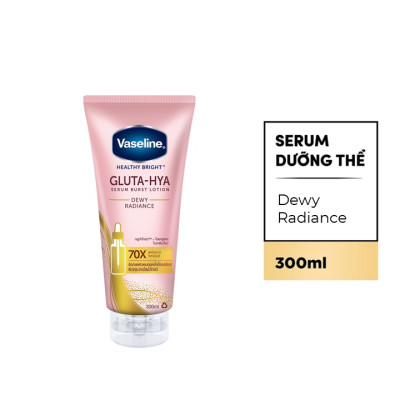 Serum Dưỡng Thể Vaseline Healthy Bright Gluta Hya Burst Lotion Dewy Radiance 300ml