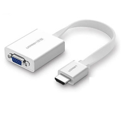 Ugreen UG40247MM103TK Màu Trắng Bộ chuyển HDMI sang VGA dây dẹp kèm cổng âm thanh - HÀNG CHÍNH HÃNG