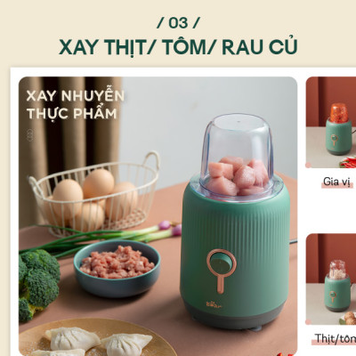 Máy Xay Sinh Tố Đa Năng BEAR BL-B10V2 Gồm 3 Cối Dung Tích 1.2 Lít Công Suất 300 W - Hàng Chính Hãng