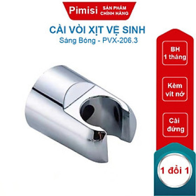 Vòi Xịt Bồn Cầu Vệ Sinh Phòng Tắm Pimisi PVX-206 Chịu Áp Lực Nước Lớn Cho Chung Cư, Dây Nhựa Dẻo Màu Inox | Chính Hãng