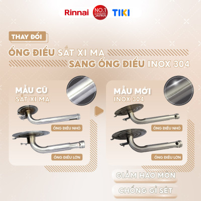 Bếp gas dương Rinnai RV-MC27RS mặt bếp inox và kiềng bếp men - Hàng chính hãng.