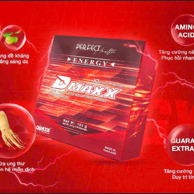 DMAXX thức uống bổ sung vitamin năng lượng không đường DAMODE 77 gói màu đỏ mỗi gói 2,2gr