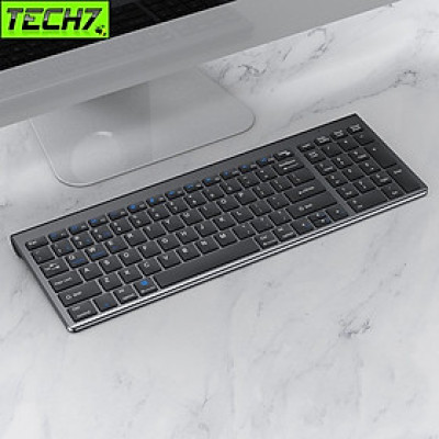 Bàn phím không dây mini W160 - pin sạc - đa kết nối bluetooth 5.0 + 3.0 + Usb wireless 2.4G hàng nhập khẩu