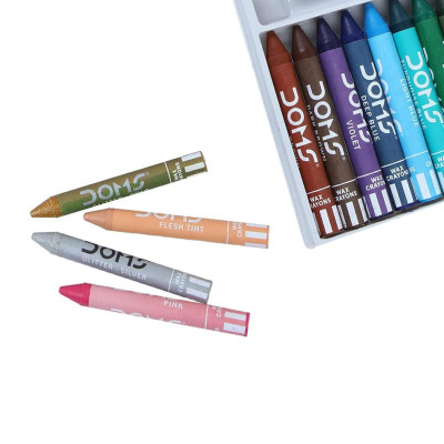 Hộp 12 Bút Sáp Màu Lớn Jumbo Wax Crayons - DOMS 3468