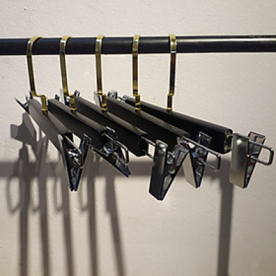 Bộ 10 & 20 Móc Kẹp Quần Bằng Gỗ Sơn Đen LUXURY