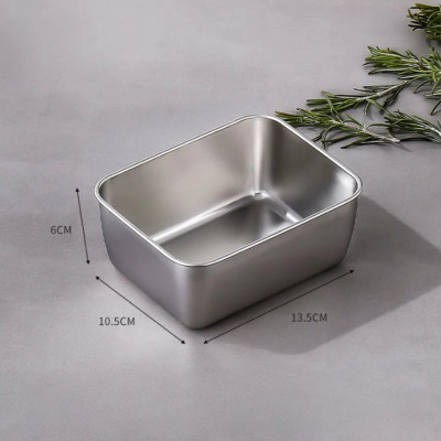 Hộp Đựng Thực Phẩm Inox Để Tủ Lạnh Có Nắp Đậy Đa Năng Tiện Lợi- Có 2 Size 13.5x10.5x5.8 cm và 20x5,5x25cm - Khay Inox 304 Chống Gỉ - Hàng Chính Hãng MINIIN