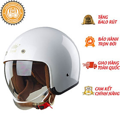 Mũ Bảo Hiểm 3/4 Đầu Royal M139 - Trắng Bóng