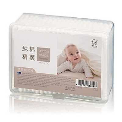 TĂM BÔNG VỆ SINH CHO BÉ KUKU KU1106 - 200 CÁI ( ĐẦU XOẮN )