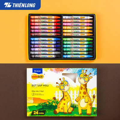 Bút sáp màu Thiên Long Colokit 24 màu tươi sáng tiêu chuẩn Châu Âu an toàn cho trẻ em tô màu, vẽ tranh CR-C09