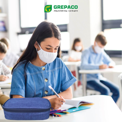 Hộp Đựng Bút Đa Năng Grepaco Bằng Vải Bố Canvas Tote Đẹp Nhiều Ngăn Dạng Túi Đựng Dụng Cụ Đồ Dùng Học Tập Học Sinh, Sinh Viên, Đồ Cá Nhân Văn Phòng Kiểu Cute Chống Xước, Chống Nước – Hàng Chính Hãng