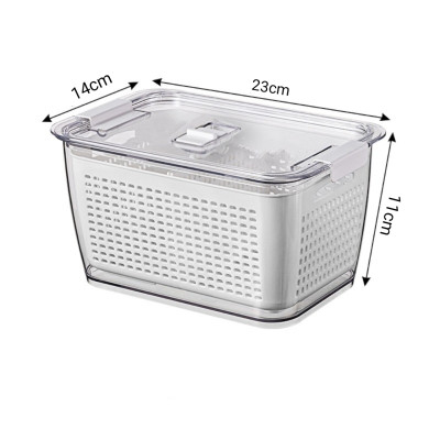 Hộp nhựa PET đựng thực phẩm để tủ lạnh 2in1 tiện dụng có lỗ thoát nước 