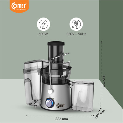 Máy ép trái cây Comet CM9836 công suất 600W – dung tích 1.5L, ép nhanh, lọc bã riêng – Hàng chính hãng, bảo hành 12 tháng