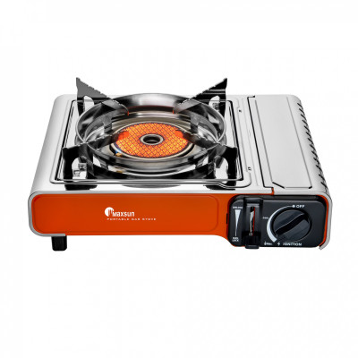 Bếp Ga Mini Hồng Ngoại Maxsun MS-2500BS-1C - Công Suất 1650W, Inox Chống Rỉ, Đầu Đốt Sứ Hồng Ngoại - Hàng chính hãng