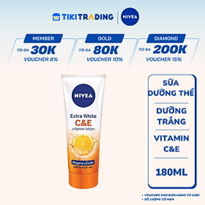 Sữa Dưỡng Thể Dưỡng Trắng Nivea NIVEA EXTRA WHITE C & E VITAMIN - 180ML - 84374