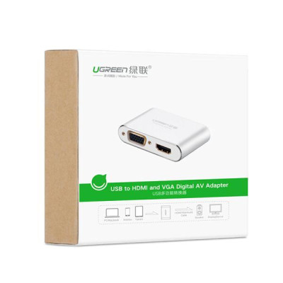 Bộ chuyển đổi cổng Lightning to HDMI + VGA cho iPhone, iPad Ugreen UG-30522 - Hàng chính hãng