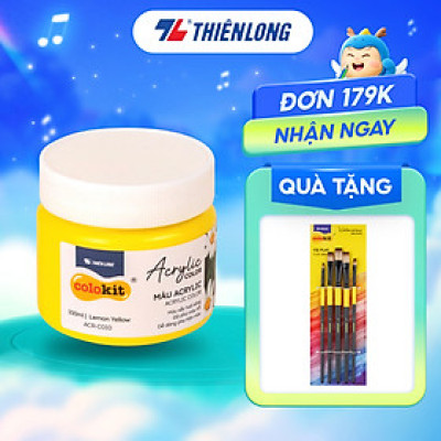 Màu nước acrylic cao cấp không phai màu dạng hũ 100ml Thiên Long Colokit ACR-C007
