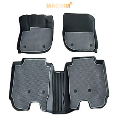 Thảm 2 lớp (sd3) dạng lưới lục giác cho Honda HRV 2022+ bề mặt cao su siêu sạch nhãn hiệu Macsim- màu ghi