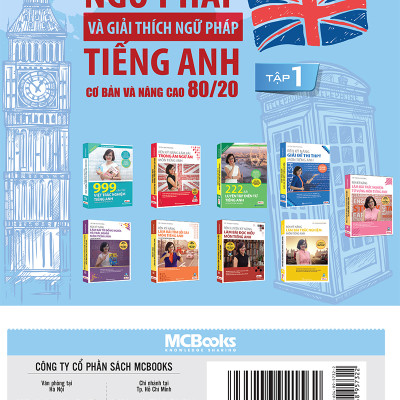 Ngữ Pháp Và Giải Thích Ngữ Pháp Tiếng Anh Cơ Bản Và Nâng Cao 80/20 - tập 1 (Tặng Kèm Bút Hoạt Hình Cực Xinh)