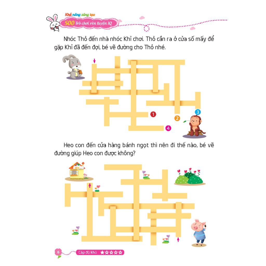 Sách - 500 Trò Chơi Rèn Luyện IQ Cho Trẻ 4 - 10 Tuổi - Khả Năng Sáng Tạo - Minh Thắng