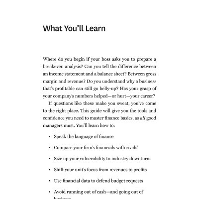 Harvard Business Review Guide To Finance Basics For Managers