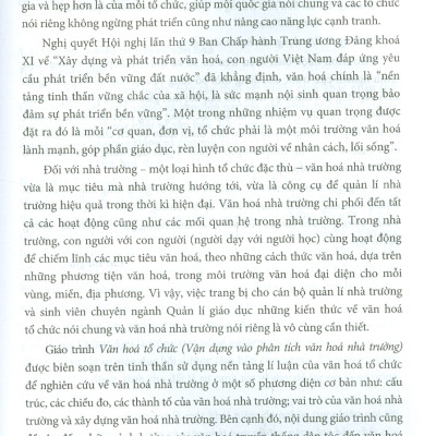 Giáo Trình Văn Hóa Tổ Chức Vận Dụng Vào Phân Tích Văn Hóa Nhà Trường