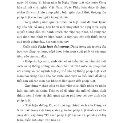 Pháp luật đại cương. Dùng trong các trường đại học và trung cấp (xuất bản lần thứ 21, có sửa chữa, bổ sung) - bản in 2024