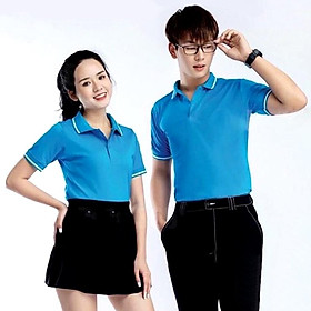 Áo Thun Có Cổ Cá Sấu Mè Thời Trang 24h Màu Xanh Ya Siêu Nhẹ Mát