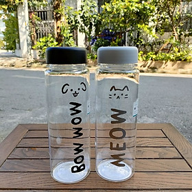 Bình nước tritan Yamada Bow Wow | Meow 500ml - Hàng Nội Địa Nhật Bản