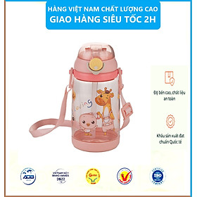 Bình Nước Trẻ Em 450ml HOKORI Chất Liệu Nhựa PP Nguyên Sinh Không BPA An Toàn Tuyệt Đối Cho Bé - Hàng chính hãng