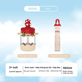 Bình uống nước tritan cho bé Zoyzoii E6 Nature Paradise Cup, bình nước thể thao cao cấp - Hàng chính hãng