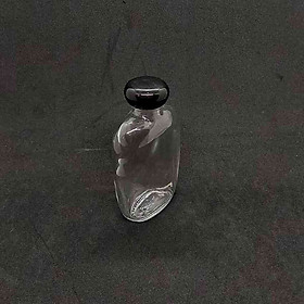 Chai Thủy Tinh 100ml mẫu bầu dục kiểu dẹt nắp nhựa đen tròn - Chai thủy tinh mini – Lọ thủy tinh nhỏ