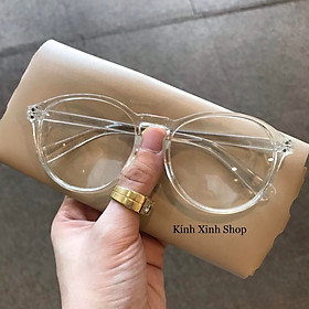Kính Thời Trang Mắt Tròn To Unisex Gọng Nhựa Màu Trắng