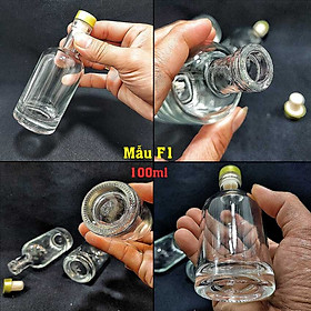 Chai Thủy Tinh 100ML cao cấp mẫu vốt ka – Lọ thủy tinh 100ML siêu trong – Chai đựng rượu mini (F1)