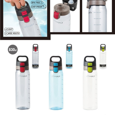 Set 02 bình nước Charger 830ml, làm từ nhựa cao cấp không chứa BPA, thân thiện với môi trường và vô hại đối với sức khỏe người sử dụng - nội địa Nhật Bản 
