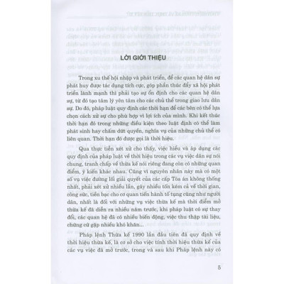 Thời Hiệu, Thừa Kế Và Thực Tiễn Xét Xử (Tái bản lần thứ nhất, có sửa đổi, bổ xung)