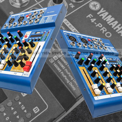 Bàn trộn Mixer Yamaha F4 Pro - Tích hợp vang số 16 chế độ vang - Chuyển đổi thành soundcard livestream dễ dàng, thu âm, karaoke online chuyên nghiệp - Có Bluetooth, ghi âm USB - Kết hợp được với mọi loa kéo, amply, dàn karaoke gia đình - Hàng nhập khẩu