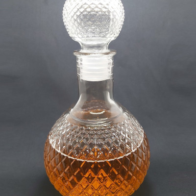  Bình Chai Thủy Tinh Đựng Rượu Bầu Tròn Giác Kim Cương 970ML Cao Cấp - Hàng Loại 1.  CHính Hãng MINIIN