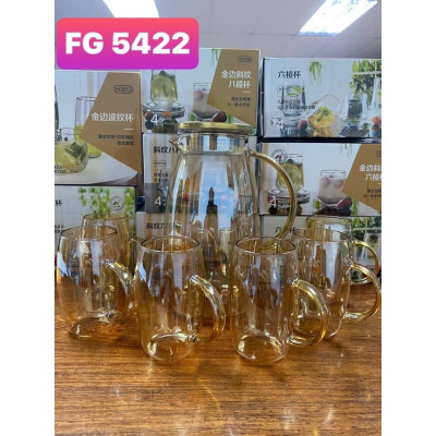 Bộ bình nước + 6 cốc thuỷ tinh đổi màu chịu nhiệt 1,8L cao cấp mẫu mới 2021