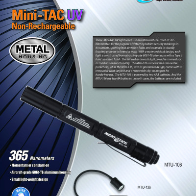 Đèn LED Mini TAC UV - Hãng Nighsick - Code MT106 - Bao Gồm Pin AAA