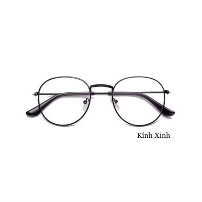Kính Mắt Tròn Ulzzang Kim Loại Phong Cách Hàn Quốc (ĐEN)