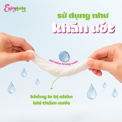 Khăn vải khô dùng một lần Enjoy mềm mại, dai, không mùi dùng làm khăn ăn, spa, nails salon - Hộp 100 tờ