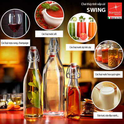 Chai Thủy Tinh Vuông Swing Bormioli Rocco - 0,5 Lít