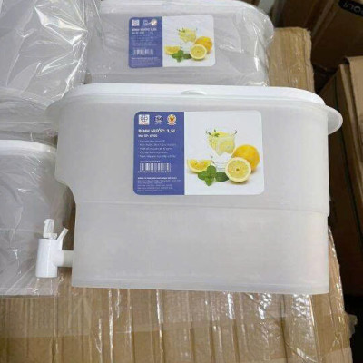 Bình Nước 3.5L Việt Nhật Có Vòi Để Tủ Lạnh ,Đựng Nước Trái Cây Tiện Lợi Đa Năng ( Tặng kèm sticker)